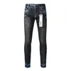 Men's Jeans Purple Brand American High Street Heavy Industries Handmade Black Oil Paint 9051 2024 Fashion Trend Quality