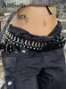 Ceintures AltGoth Cyberpunk Harajuku Pu ceinture femmes vêtements de rue centre commercial gothique Y2k rivet balle métal boucle ceinture en cuir Emo Alt Grunge ceinture Q240401