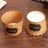 Einwegbecher Strohhalm Wellenpapier Muffin Cupcake Haushaltskuchen gedämpfte Cakecup Backgebäckdessert