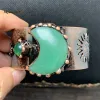 Braccialetti saldati Quarzi rosa naturali Cristallo Avventurina Agate Bracciale a stella lunare Bracciale in pietra regolabile Gioielli vintage della Boemia