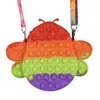 Shoulder Bags Anti-Stress Push Bubble Bag BatButterfly/Bee Shaped Decompression Toy Fun Finger Press Handbag For Kids