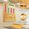 Bottiglie portaoggetti Organizzatore salvaspazio Carta stagnola Scaffale da cucina Soluzione porta avvolgente Alluminio compatto ed etichette per Pap