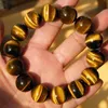 Chaîne 8/10 / 14 mm Stone Natural Bouddha Bouddha Blue Brown Tiger Eye Beads For Mens Traitement de perte de poids Bracelet Bijoux Q240401