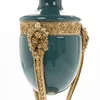 Candle Holders klasyczny projekt luksusowy domowy ceramikorcelain z miedzianą uchwytą rzemieślnikami vintage statua do wystroju