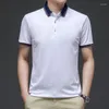 Męski Polos Summer Polo Obroczek Solidny kolor Business Casual Shirt Short-Sleeved T-shirt Ubranie