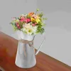 Vases Vase de fleur en métal rustique Vintage Pichet Ferme Peut Seau Séché Pot Décoratif Pour La Maison Table De Mariage Avec Poignées