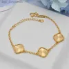 Designer Classic design fashion 4/ Four-leaf clover womens double-sided high-grade classic high-grade bracelet jewelry holiday gift