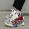 SCARPE 2023 Sneaker robusti Donne in pelle Patchwork rotonde traversa di design legato Piattaforma di suola Sole Waffle Scarpe 41 42 Plus