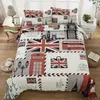 Conjuntos de cama Country Postage Stamps Set 2/3 Pcs Duvet Cover Fronha (s) 3D Impresso Quilt para Home Têxtil Presente