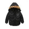 다운 코트 48 유아 어린이 아기 소년 여자 겨울 재킷 지퍼 버튼 후드 방풍 패션 유아 따뜻한 옷 드롭 배달 물체 otvy3