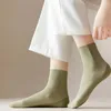 Women Socks Trendy Thin Ice Silk Korean Seamless Any Cut Hosiery Middle Tube Pile Women's