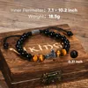 Chain Vnox Viking Mjolnir Bracelets for Men Boys Rock Punk Thors Hammer Wristband with Tiger Eye Stone Beads Length Adjustable Q240401