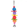 Other Bird Supplies Parrot Rattan Ball Toy Hanging Cage Wood Bead Bell String Hand-woven Pet Accessories