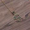 Pendant Necklaces Hip Hop Prong Setting Green CZ Stone Bling Out Solid Dollars Money Rich Sign Pendants For Men Rapper Jewelry