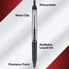 3st pilot Precise V5 RT Återfyllningsbar och infällbar flytande bläck Rolling Ball Pens extra finpunkt 0,5 mm svartblå röd bläck 240320