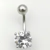 Jewelry 925 sterling silver Belly Button Rings Clear round CZ Navel Rings Belly Piercing jewelry