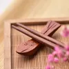 Chopsticks Vintage Wooden Holder Household Spoon Knife Fork Rest Creative Chopstick Stand Tableware Dining Table Decor