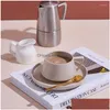 Tasses Soucoupes 250Ml Moderne Exquise Tasse À Café Et Soucoupe En Porcelaine Thé De L'après-midi Ensemble Vintage Home Party Decor Drinkware Cadeau Pour Dhgt6