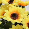 Dekorative Blumen, 7 Köpfe, Sonnenblume, Sunchrysantheme, Simulationsbündel, Hochzeit, Heimdekoration