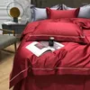 Bedding Sets 2024 Long Staple Cotton Embroidered Plain Color Four-piece Household Must Four Seasons Universal Luxury Burgundy