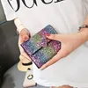 Storage Bags Sequin Purse Women's Fashion Short Change Bag Locking Buckle Three Fold Clutch