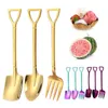 Stal nierdzewna łopaty Creative Coffee Spoon Ice Cream Desser Scoop Fork Watermelon Shovel-SPOUN Zestawy stołowe T9I002601