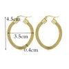 Hoop Earrings Lovely Oval Grid Shape Earring Stainless Steel Jewelry Color And Gold Brand Wholesale