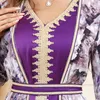 Ethnic Clothing 2 Piece Abaya Muslim Print Kimono Inner Dress Set Elegant Women Kaftan Turkey Arabic Islamic Eid Party Evening Morocco