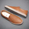 Casual Schoenen Mannen Pu Leer Flats Leisure Slip Op Outdoor Lage Top Luie Non Loafers Mocassins Voor Mannelijke 20253