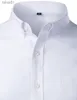 Men's Plus Tees Polos Mens White Oxford Cotton Dress Shirts Casual Button Down Slim Fit Shirt Men Long Sleeve Formal Business Top Blouse Chemise Homme yq240401