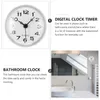 Wall Clocks Bathroom Clock Sucker Office Circle Mirrors Round Roman Numerals Plastic Battery Operated