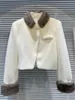 Женские куртки 2024, зимняя одежда, модная меховая манжета, меховое пальто, темпераментная женская стеганая короткая куртка с длинными рукавами, универсальная