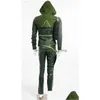 Kostium motywu Cosplay Green Arrow Man Oliver Queen Halloween Hoodies9575391 Drop Relivery Costumes Dhbah