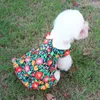 Vestuário de cachorro elegante roupas de verão suor-absorvente camisa de gato moletom colar de boneca vestido impresso traje de cachorrinho