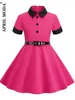 Party Dresses 2024 Little Girl Vintage Dress Patchwork Solid Summer Robe Pin Up Retro 50s 60s Rockabilly Pinup sundress Vestidos