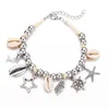 Fußkettchen Bohemia Star Ananas Fransen Halskette Damen Stein Zhuhai Muschel Knöchel Armband Bein Ozean Strand SchmuckL2403