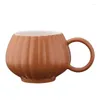 Tasses 280ML ronde en forme de citrouille conception tasses à café en céramique grande poignée eau de bureau