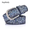 Ceintures Supindy Femmes Ceinture Punk Boucle Rétro Géométrie Étoile Rivet Luxe Femmes Original Ceinture Q240401