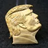 Médaille de tête de Trump, artisanat plaqué or 24 carats, badge en relief plaqué argent 999, nouveau FY8670 0401