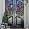 Decorative Flowers Wedding Party Decoration Fake Tulips Artificial Flower Vine DIY 1PC Farmhouse Simulation Purple Spring Front Door Wreath