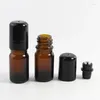 Storage Bottles 5ml Empty Essential Oils Roll-on Roller Perfume Bottle Refillable Deodorant Containers With Black Lid LX5256