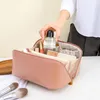 Borsa per cosmetici Borsa per donna Borsa da toilette da viaggio multifunzionale per trucco portatile in PU da viaggio di grande capacità