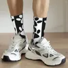 Herrensocken Happy Black And White Dog Paws Vintage Hip Hop Seamless Crew Socke Geschenkmuster gedruckt