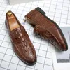 Casual schoenen Luxe heren krokodilpatroon Business Flat Heren Designer Formele kleding Lederen loafers Bruiloftsfeest