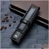 Pencil Bags Wholesale High Quality Black Leather Pen Bag Office Stationery Fashion Case For Single Drop Delivery School Business Indus Dhs0K