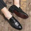 Casual Shoes Men Outdoor Oxford Dress Social Shoesbrogue Thick Sole Black Brown Leather Loafers Slip-on Wedding Party