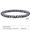 Chain Vnox 4mm/6mm Power Hematite Unisex Bracelets Black Men Women Natural Stone Beaded Bracelets Health Balance Jewelry Q240401