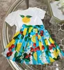 Nya tjejklänningar resort stil design barnfestdress baby kjol storlek 90-160 cm barn designer kläder flera stilar prinsessklänning 24mar