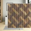 Rideaux de douche Vintage planche bois grain texture fond décor rideau tissu polyester imperméable avec crochets pour écrans de salon