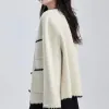 Casaco de lã feminino outono/inverno 2023 em torno do pescoço dupla face lã elegante e casual onda borda feminino pequeno casaco perfumado